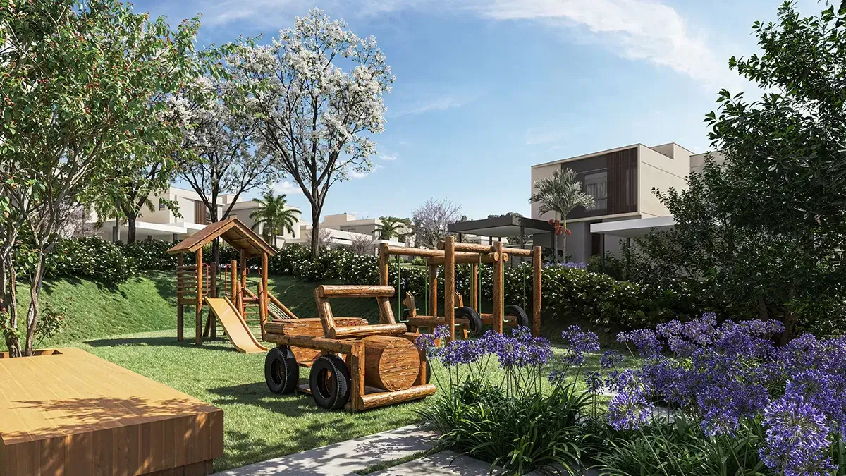 Casa Bella Parque Alphaville Campinas — playground infantil do condomínio fechado