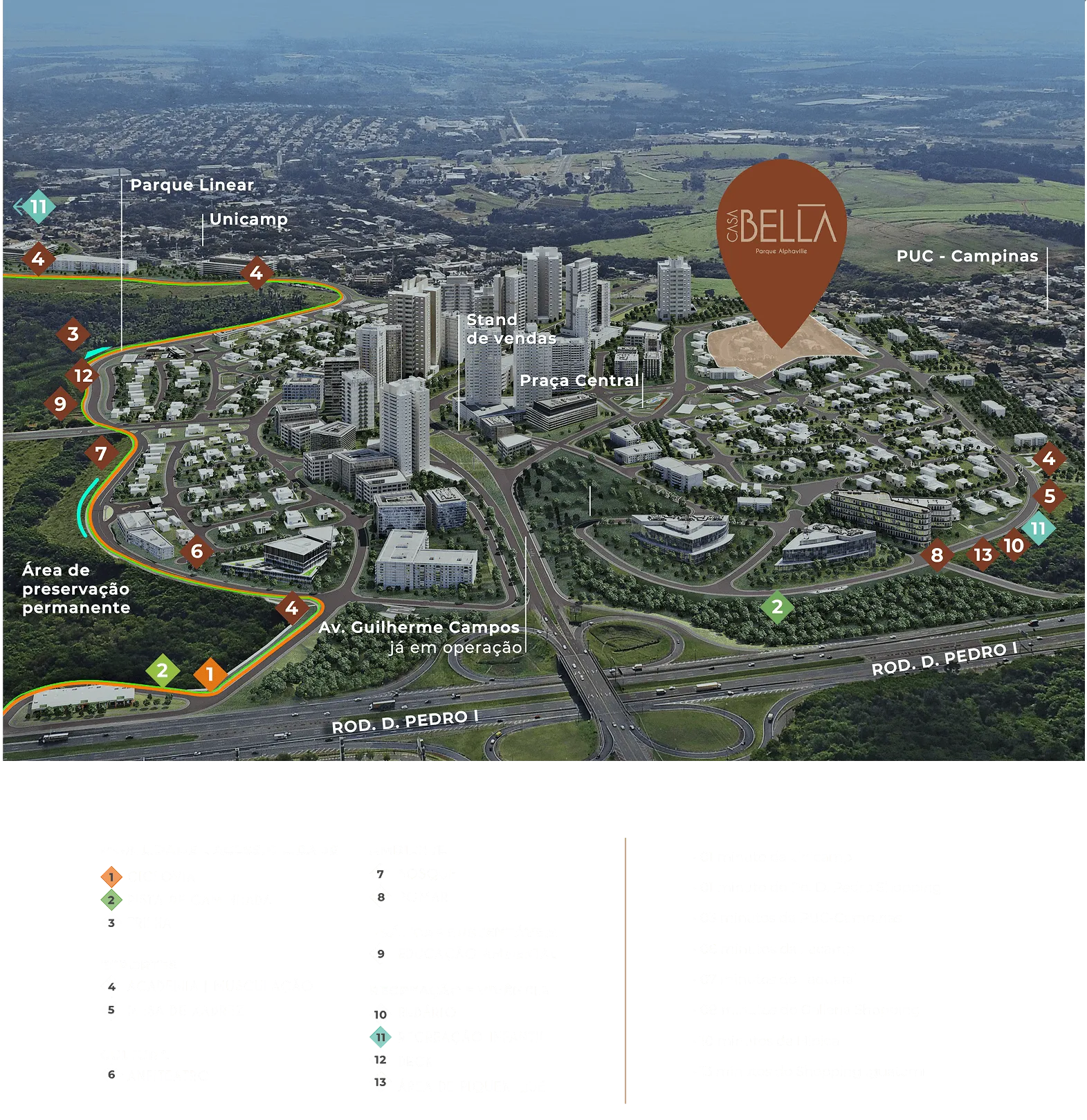 Universo Riva Campinas — mapa de localização do Parque Alphaville, em Campinas/SP