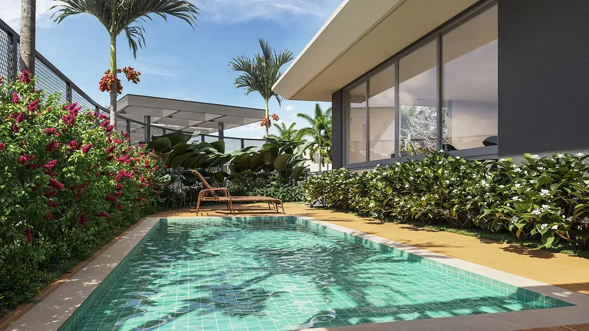 Casa Bella Parque Alphaville Campinas — piscina do condomínio de casas de alto padrão