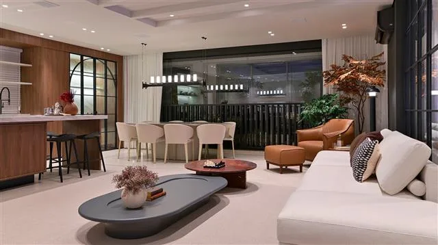 Belgravia Campinas — living do apartamento decorado de alto padrão em Campinas