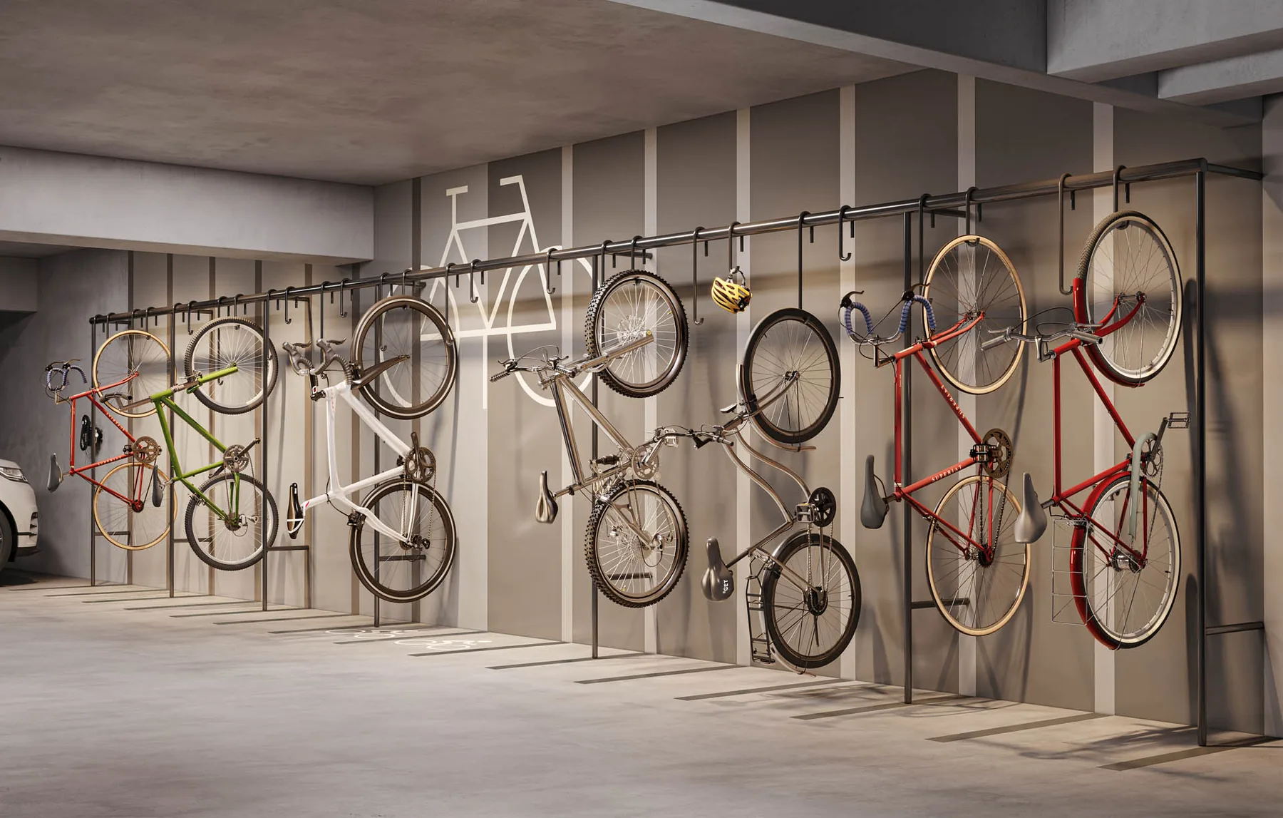 Yard Cambuí Campinas — bicicletário do condomínio no Cambuí, em Campinas